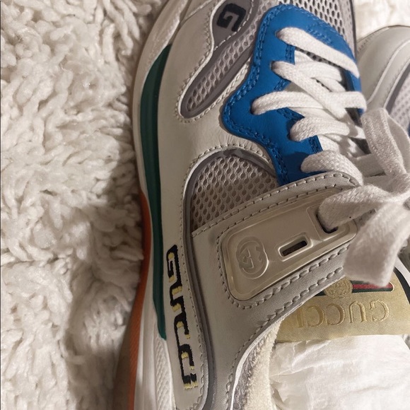 New Gucci Ultrapace Leather & Mesh Sneaker,White - Picture 8 of 8